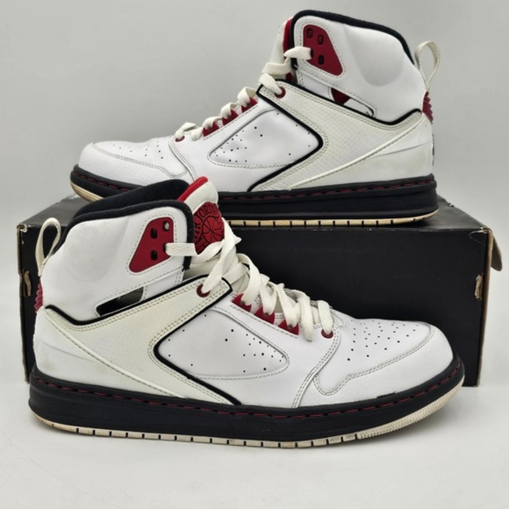 Jordan Sixty Club White Gym Red Black‎ High Top Sneakers 535790-101 Mens 9.5